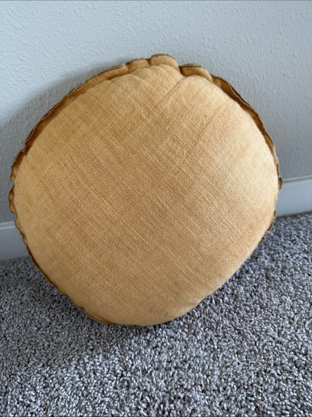 Lulu and Georgia Arlo Yellow Round Accent Pillow 14” Dia